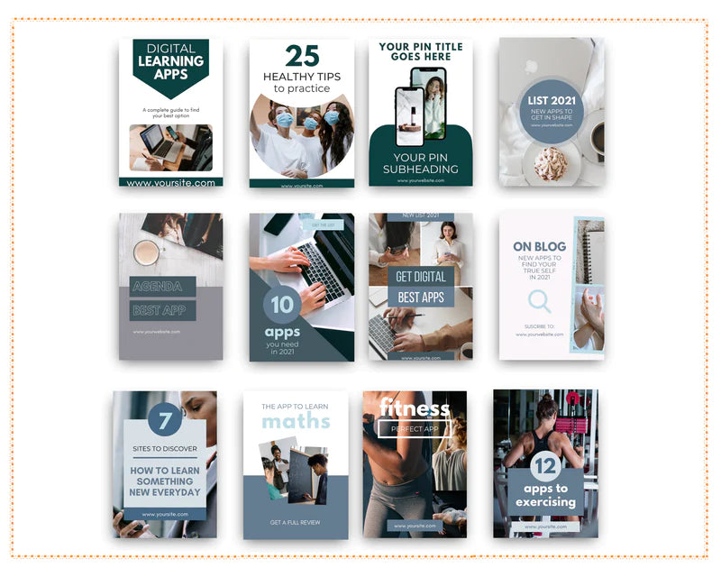 Pinterest Templates Canva - Pinterest Pins Canva Templates - Pinterest Board - Commercial Use