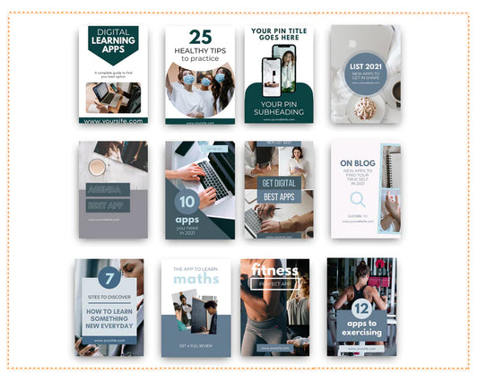 Pinterest Templates Canva - Pinterest Pins Canva Templates - Pinterest Board - Commercial Use