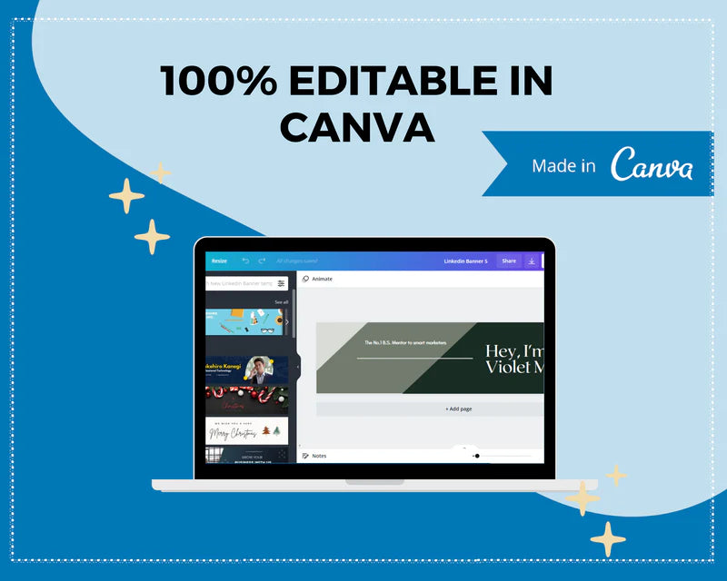 Editable LinkedIn Banner | Canva Template | Linked In | Branding | Header Template | Commercial Use