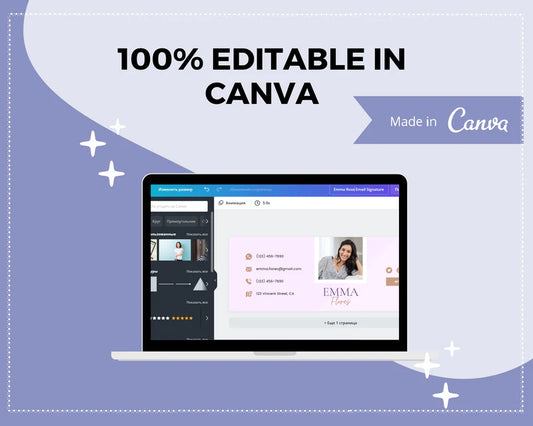 Email Signature Template | Gmail Signature Design | Editable Canva Signature Design