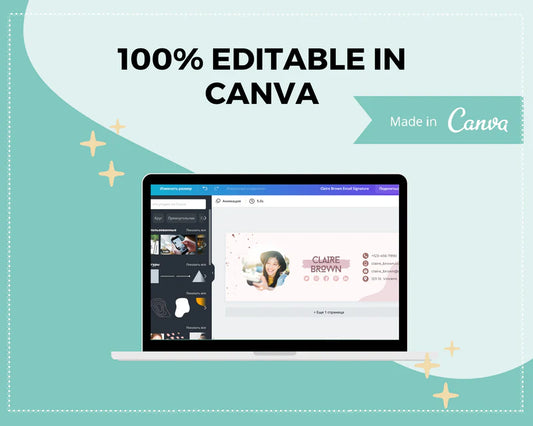 Email Signature Template | Gmail Signature Design | Editable Canva Signature Design