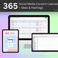 365 Social Media Content Calendar + Ideas & Hashtags