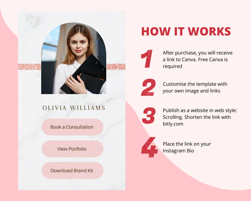 Instagram Link in Bio in Canva | IG Landing Page | Instagram Website | Commercial Use