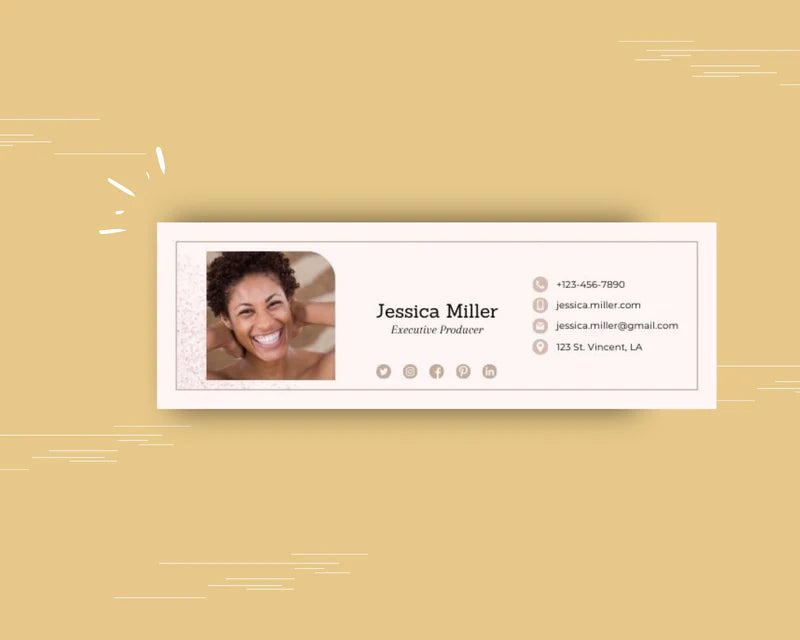 Email Signature Template | Gmail Signature Design | Editable Canva Signature Design