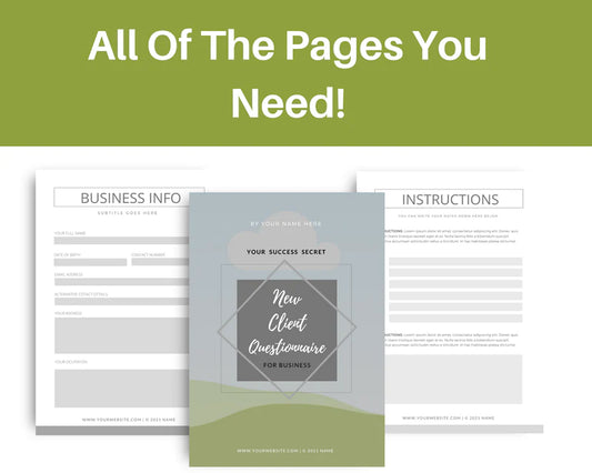New Client Questionnaire | Canva Template | Buyer Questionnaire | Client Survey