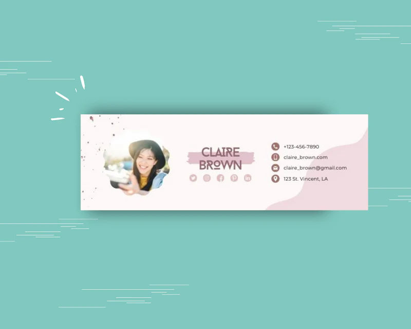 Email Signature Template | Gmail Signature Design | Editable Canva Signature Design