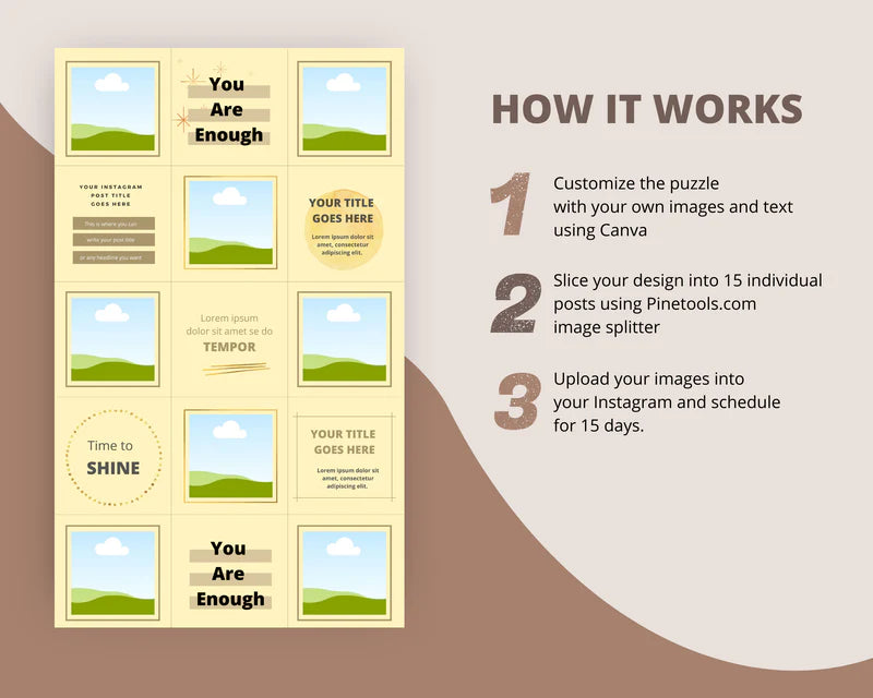 Instagram Puzzle Feed | Instagram Branding Kit | Instagram Layout | IG Grid Canva Templates 15 Posts