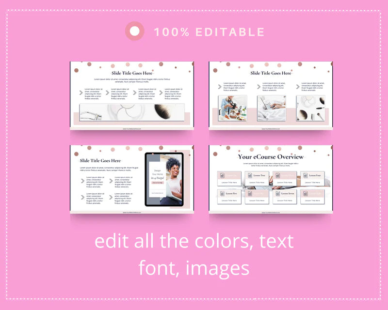 Slide Deck Webinar Course, Webinar Presentation, Course Creator, e-Course Template