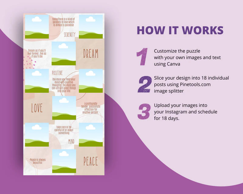 Instagram Puzzle Feed | Instagram Branding Kit | Instagram Layout | IG Grid Canva Templates 18 Posts