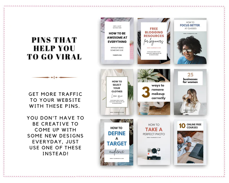 Pinterest Templates Canva - Pinterest Pins Canva Templates - Pinterest Board - Commercial Use