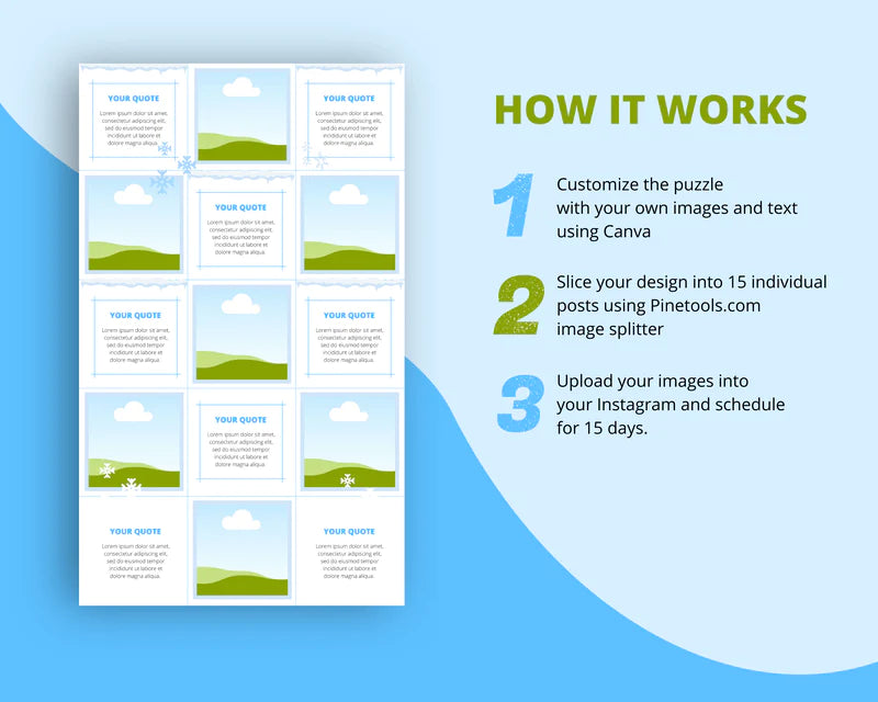 Instagram Puzzle Feed | Instagram Branding Kit | Instagram Layout | IG Grid Canva Templates 15 Posts