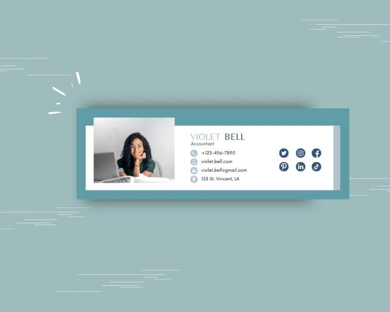Email Signature Template | Gmail Signature Design | Editable Canva Signature Design