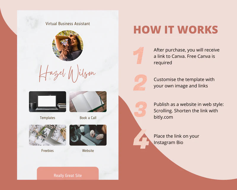 Instagram Link in Bio in Canva | IG Landing Page | Instagram Website | Commercial Use