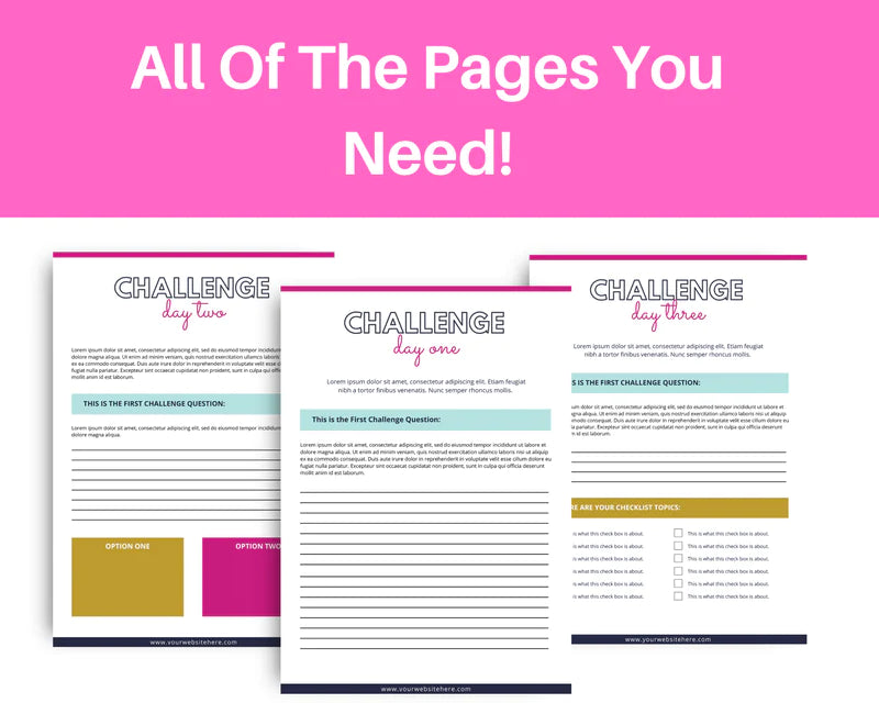 Colorful Challenge Template Canva Template, Daily Challenge, Commercial Use