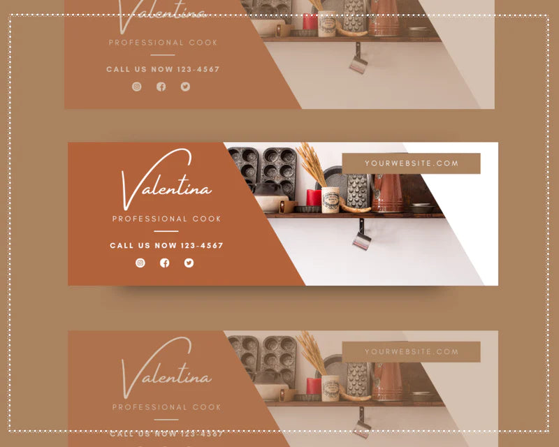 Facebook Timeline Cover Templates, Brown Facebook Banner in Canva