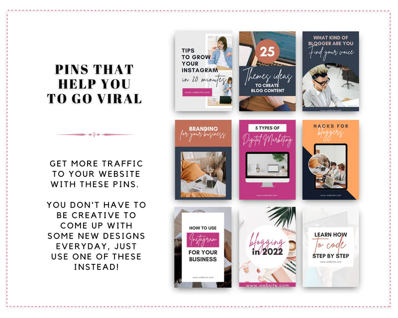 Pinterest Templates Canva - Pinterest Pins Canva Templates - Pinterest Board - Commercial Use