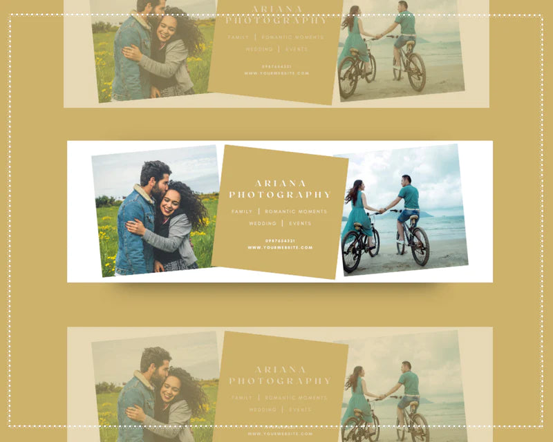 Facebook Timeline Cover Templates, Golden Facebook Banner in Canva