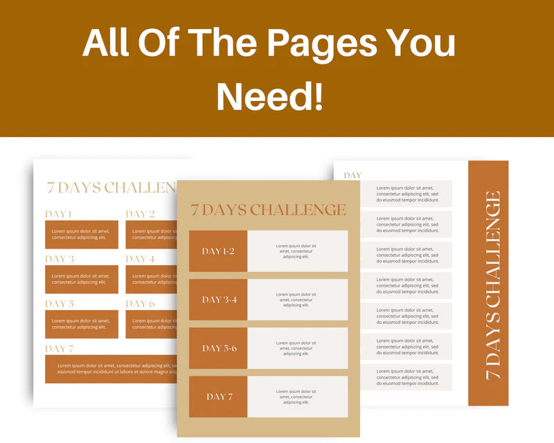 7 Day Challenge Template Canva Template, Daily Challenge, Commercial Use