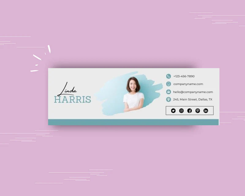 Email Signature Template | Gmail Signature Design | Editable Canva Signature Design