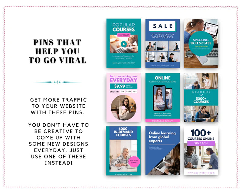 Pinterest Templates Canva - Pinterest Pins Canva Templates - Pinterest Board - Commercial Use