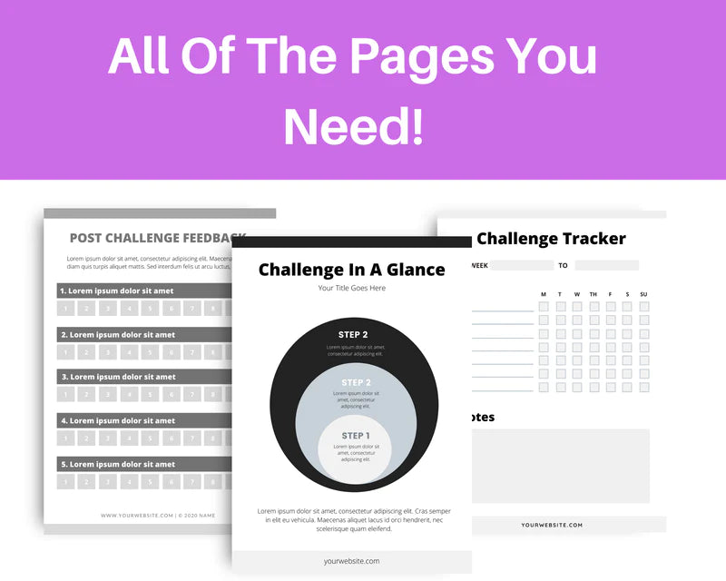 3 Day Challenge Template Canva Template, Daily Challenge, Commercial Use