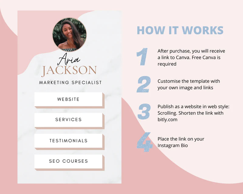Instagram Link in Bio in Canva | IG Landing Page | Instagram Website | Commercial Use