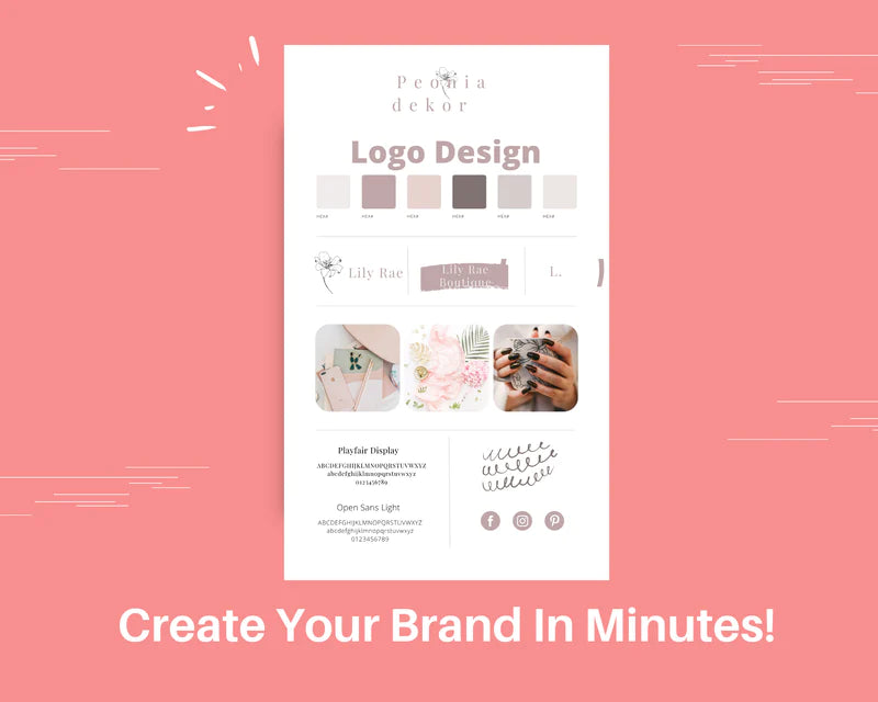 Canva Brand Kit Template | Mini Brand Board Template | Commercial Use