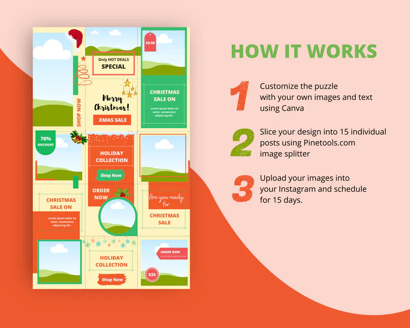 Instagram Puzzle Feed | Instagram Branding Kit | Instagram Layout | IG Grid Canva Templates 15 Posts