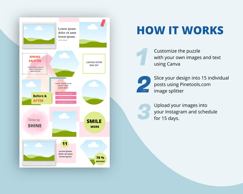 Instagram Puzzle Feed | Instagram Branding Kit | Instagram Layout | IG Grid Canva Templates 15 Posts