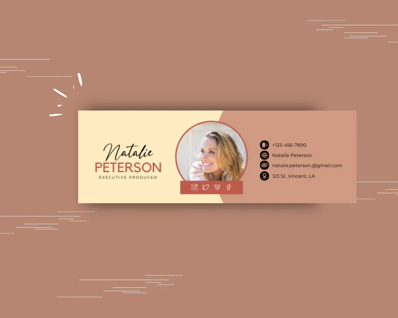 Email Signature Template | Gmail Signature Design | Editable Canva Signature Design
