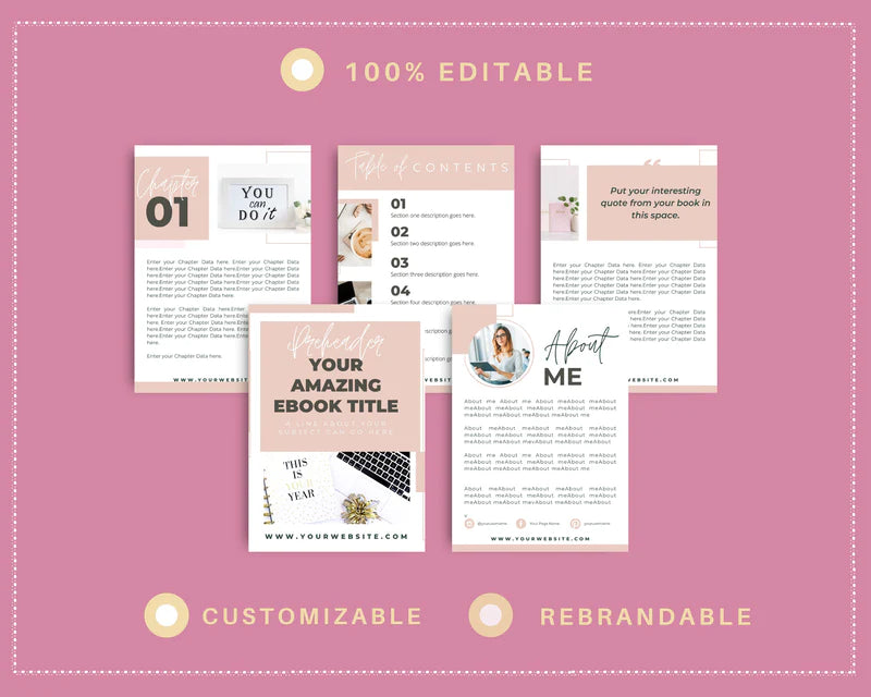 Canva Mini Ebook Template, Editable Canva Template, Boho Mini Ebook Template | US Letter Size