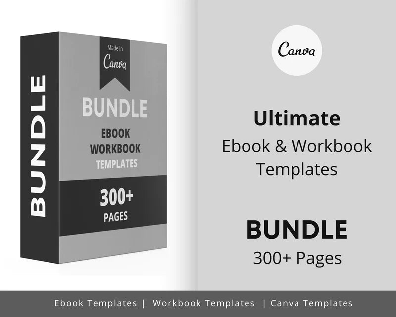 BUNDLE of 10 Ebook and Workbook Templates in Canva | Commercial Use