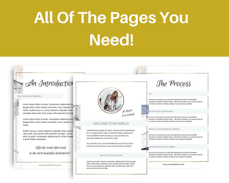 Gold Client Welcome Pack in Canva, Client Welcome Kit, Client Onboarding Template