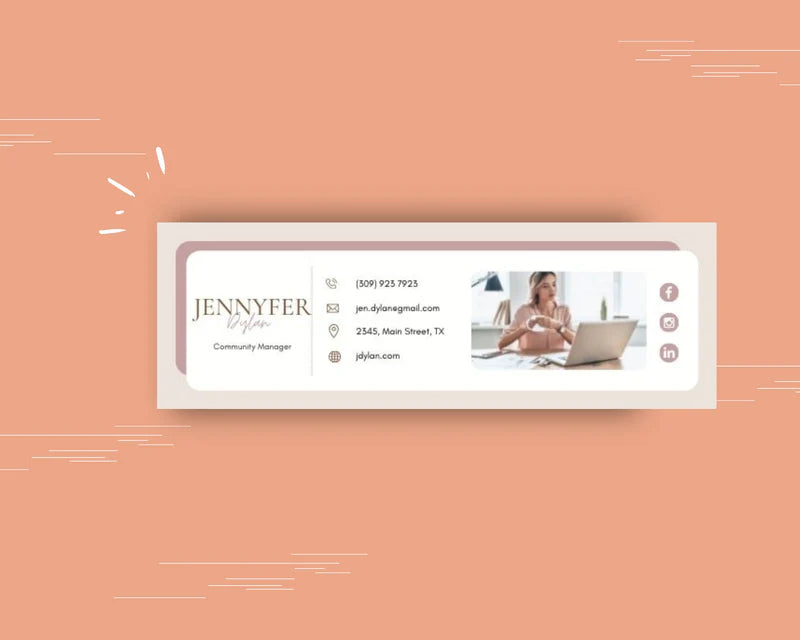 Email Signature Template | Gmail Signature Design | Editable Canva Signature Design