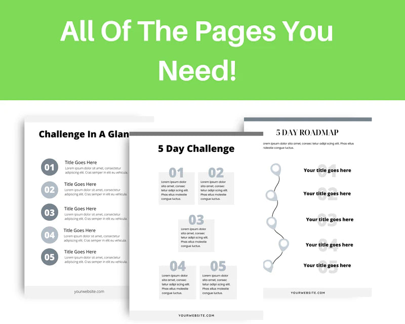 5 Day Challenge Template Canva Template, Daily Challenge, Commercial Use
