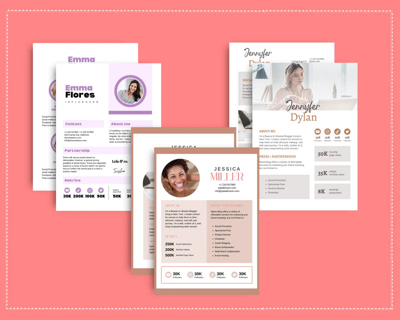 Bundle of 11 Media Kits | Instagram Influencer | Blogger | Media Press Kit | Commercial Use