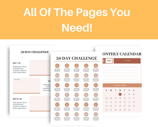 30 Day Challenge Template Canva Template, Daily Challenge, Commercial Use
