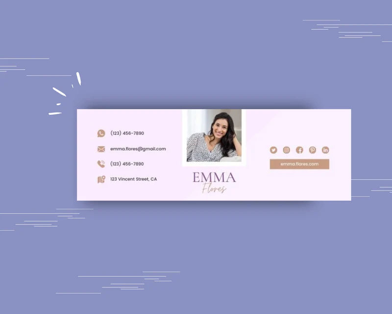 Email Signature Template | Gmail Signature Design | Editable Canva Signature Design
