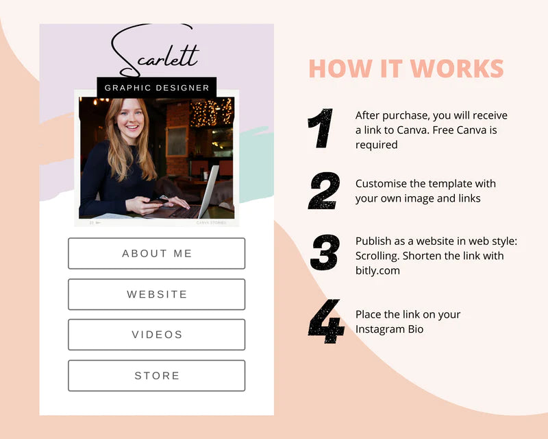 Instagram Link in Bio in Canva | IG Landing Page | Instagram Website | Commercial Use