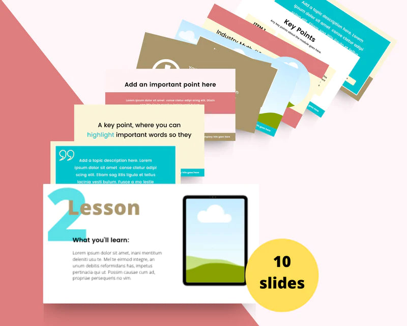 Mini Course Slide Deck for Coaches | Colorful Slide Presentation | Masterclass Slide Templates | eCourse Canva Slides
