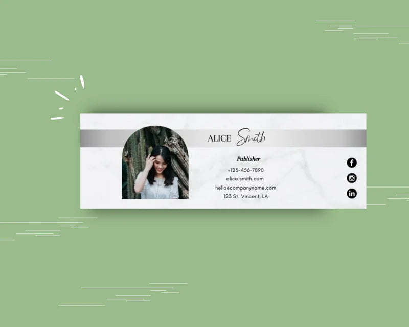 Email Signature Template | Gmail Signature Design | Editable Canva Signature Design