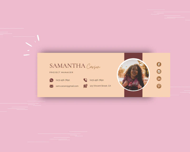 Email Signature Template | Gmail Signature Design | Editable Canva Signature Design