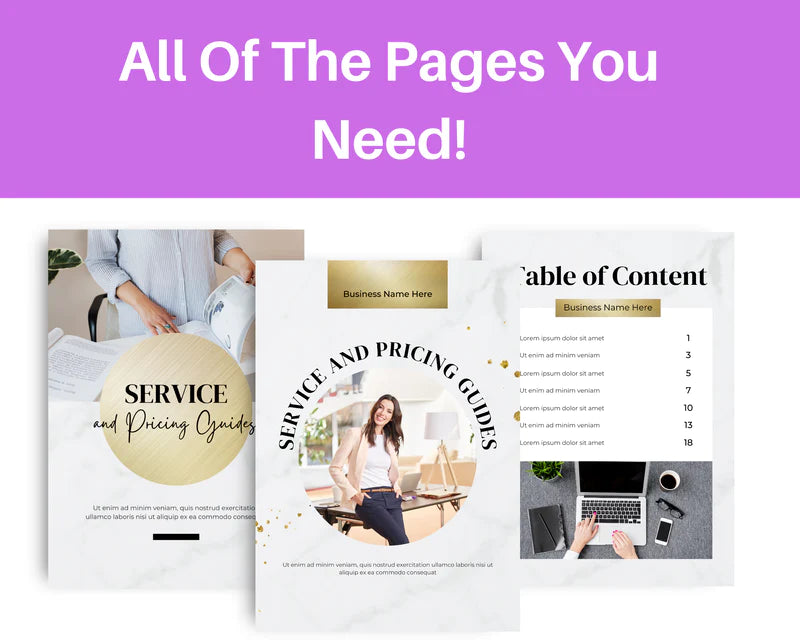 Pricing and Services Template | Canva Template | Coaching Client Packet | Commercial Use