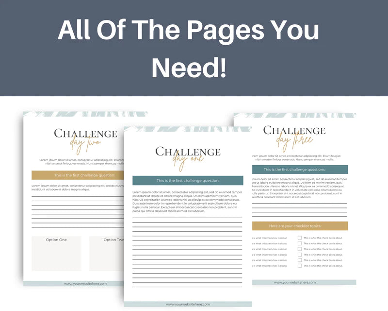 Turquoise Challenge Template Canva Template, Daily Challenge, Commercial Use