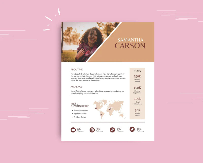 Media Kit Template | Media Press Kit | Canva Template | Commercial Use