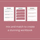 Rose Gold Course Workbook Template, Canva Template, eCourse workbook, Commercial Use