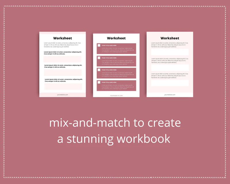 Rose Gold Course Workbook Template, Canva Template, eCourse workbook, Commercial Use