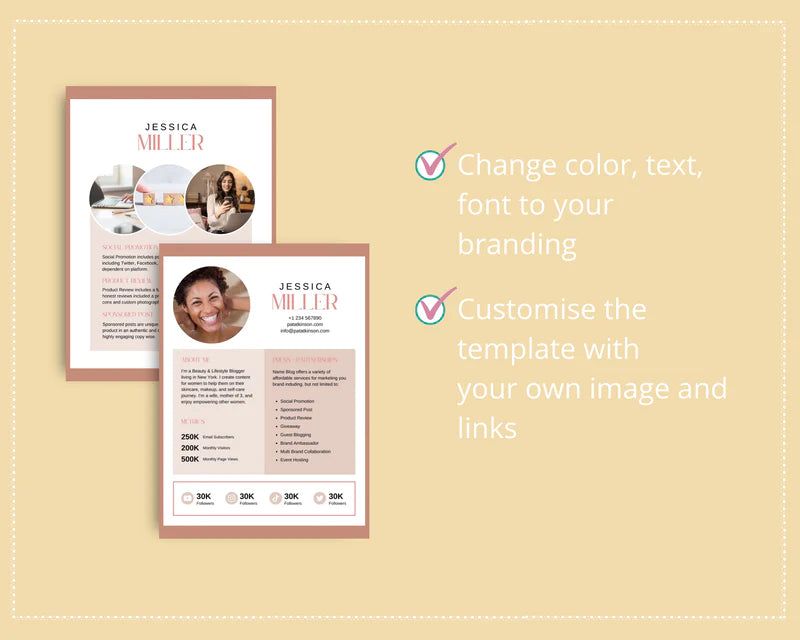 Media Kit Template | Media Press Kit | Canva Template | Commercial Use