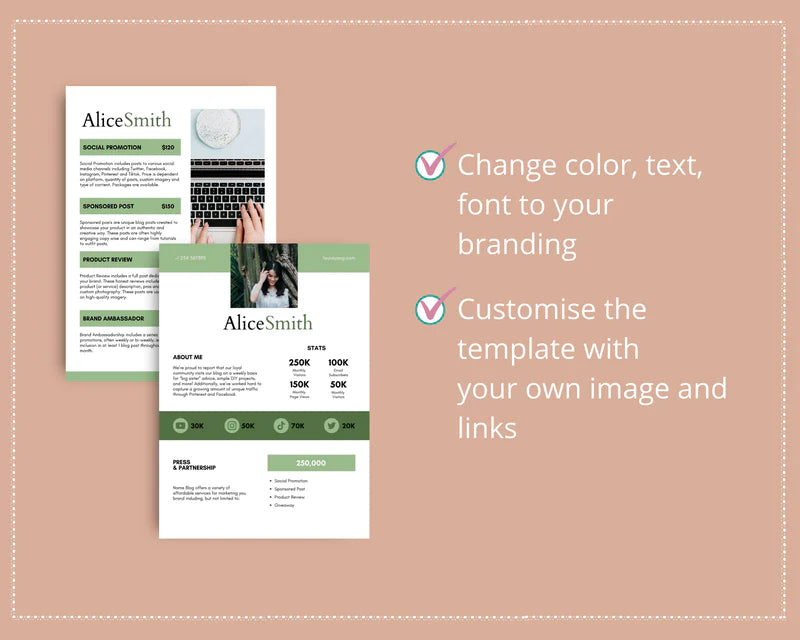 Media Kit Template | Media Press Kit | Canva Template | Commercial Use