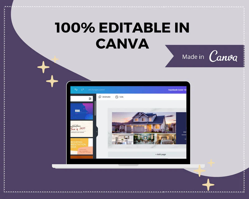 Facebook Timeline Cover Templates, Purple Facebook Banner in Canva